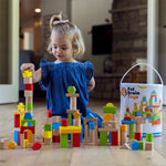 TimberBlocks - 100 Piece Wooden Block Set - Best for Ages 1 to 2 - US 0906