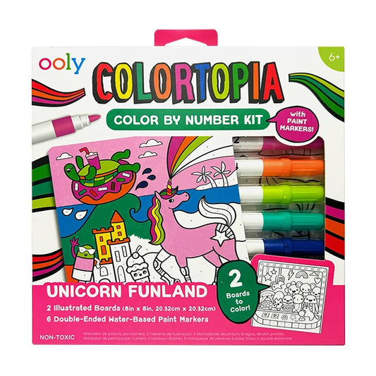 Colortopia Color By Number Kit - Unicorn Funland - - Fat Brain Toys - US 1442